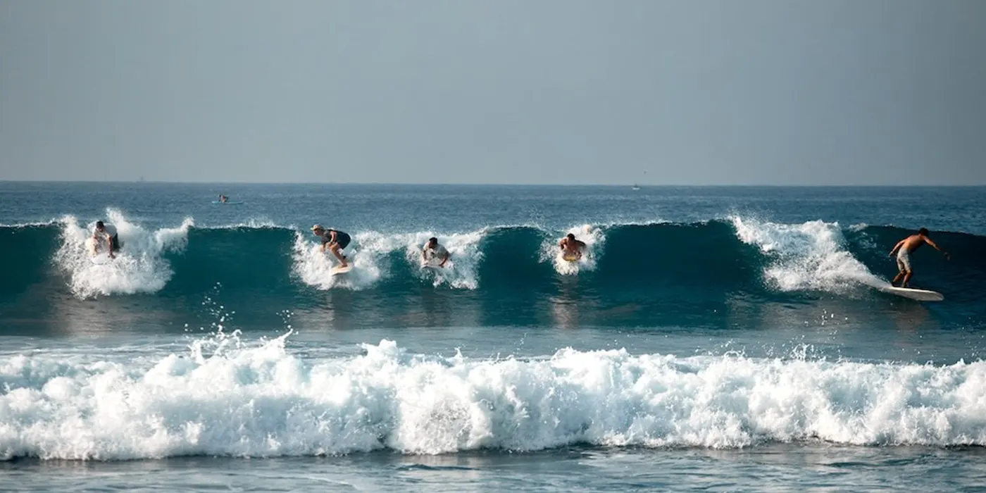 Surfing in Weligama